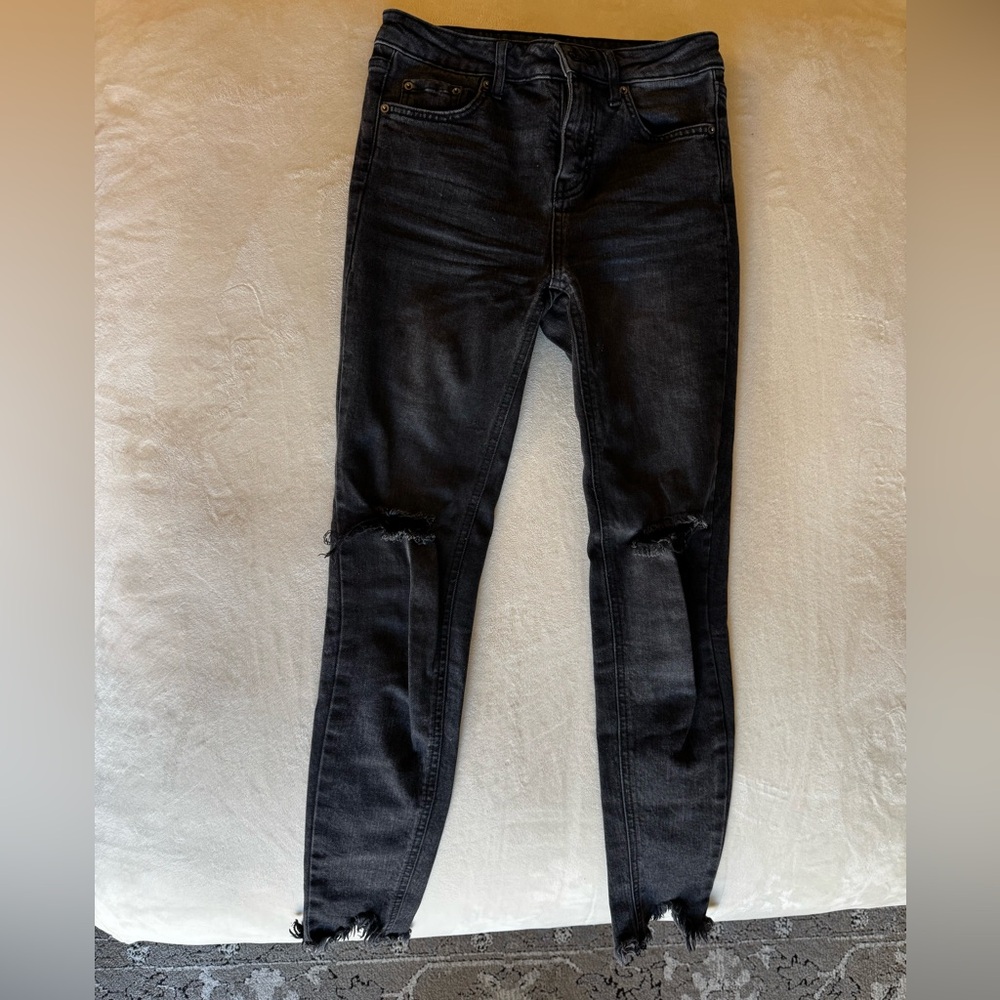 Wild Fable Black High Waisted Distressed Skinny Jeans